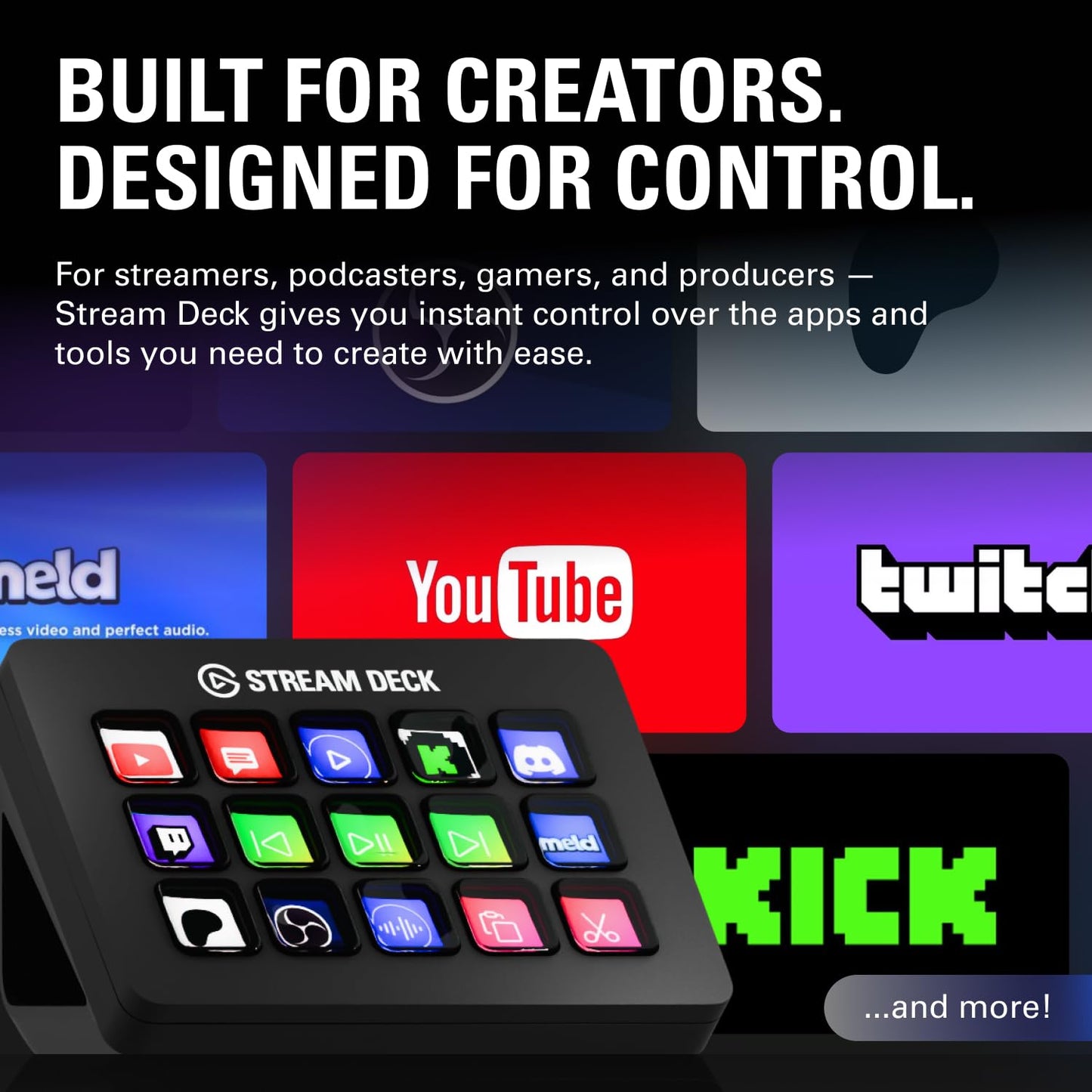 Elgato Stream Deck MK.2 Studio Controller, 15 Macro Keys | Trigger actions in OBS, Twitch, YouTube and more, Visual feedback, Hundreds of plugins, Works with Mac and PC