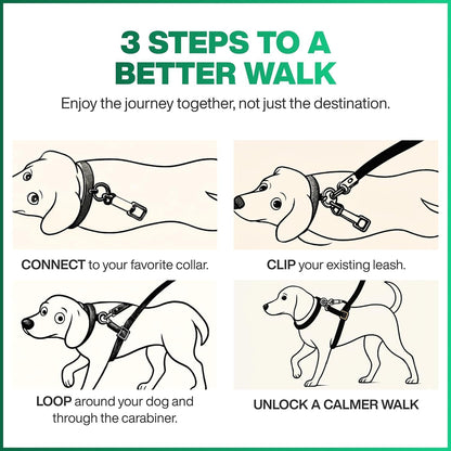 No‑Pull Dog Leash Attachment – Torso‑Loop Control for Large Dogs that Pull – Gentle Leader Alternative – Training Tool for Reactive & Lunging Dogs – Works with Any Collar