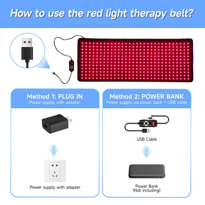 MEGELIN Red Light Infrared Therapy Belt Plus,360Leds, 660nm Red Light & 850nm Near-Infrared Light at Home