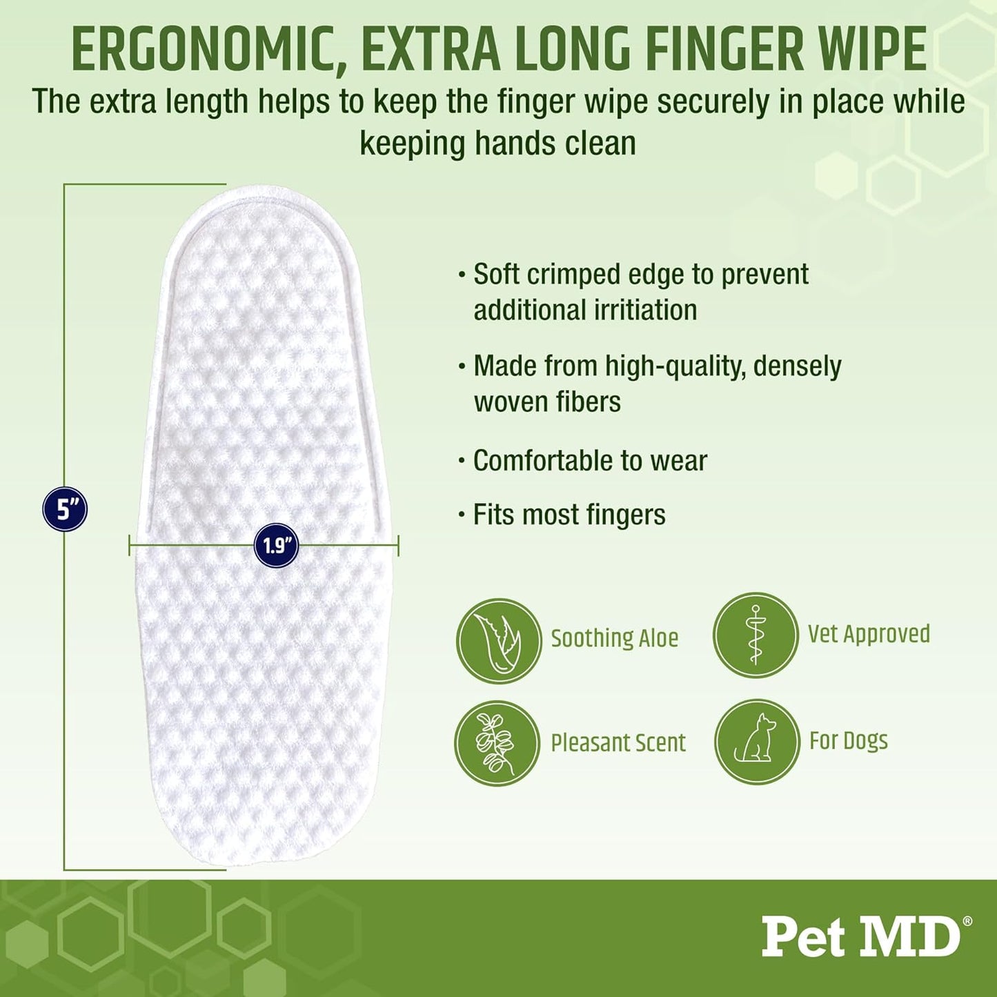 Pet MD Dog Ear Cleaning Wipes – Otic Cleanser for Dogs - 100 ct | Soothing Ear Care with Aloe Vera & Eucalyptus, Regular Wipes