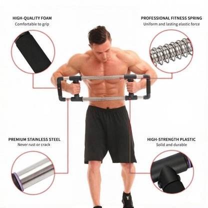 GoFitness Push Down Bar, Chest Exerciser at Home Workout Equipment | Upper Body Strength Trainer for Chest, Arm, Shoulder, Back and Abs, Home Fitness Equipment