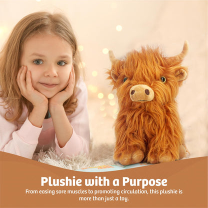 Marysun Microwavable Highland Cow Stuffed Animal - Weighted Stuffed Animal Plush, Heating Pad, Cozy Gift for Girls|Women|Kids|Elderly People, 9.8in, 1.65lb