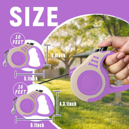 Retractable Dog Leash Automatic Telescopic Tractor Dog Tape, Pet Tape 10/16 FT Durable and Convenient, with Non-Slip Handle, Suitable for Small and Medium-Sized Dogs