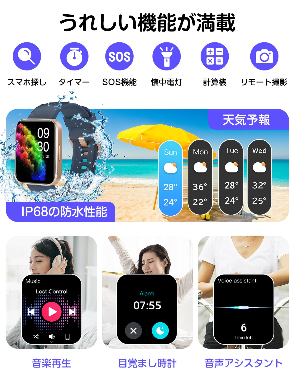Smart Watch (Answer/Make Calls), 1.85" Smart Watches for Men Women Digital Watch Fitness Tracker with 100+ Sport Modes Heart Rate Monitor for iOS Android Phones Waterproof Black