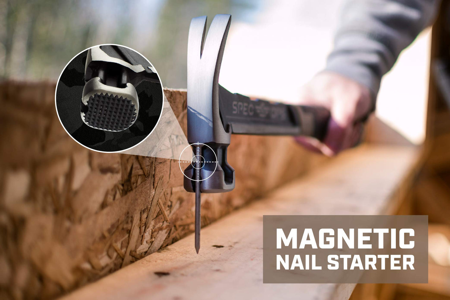 Spec Ops Tools Framing Hammer for Carpentry & Demolition, Magnetic Nail Holder, Rip Claw, Milled Face 22 Oz