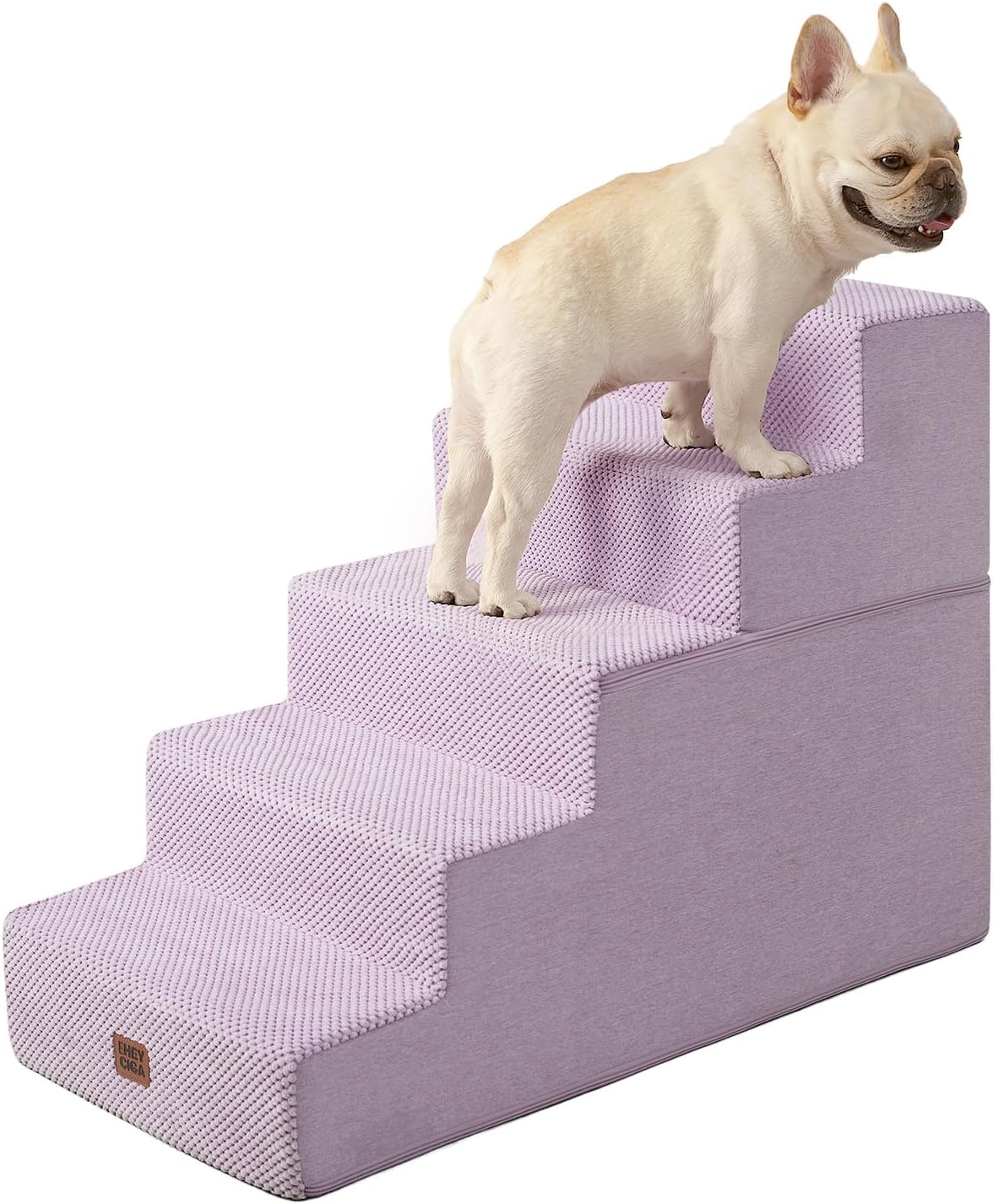 EHEYCIGA Dog Stairs for Small Dogs 13.5" H, 3-Step Dog Steps for Couch Sofa and Chair, Pet Steps for Medium Cats, Non-Slip Balanced Pet Ramp Indoor, Grey