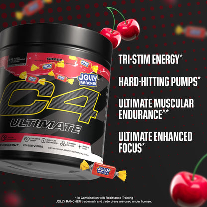 C4 Ultimate Pre Workout Powder Watermelon - Sugar Free Preworkout Energy Supplement for Men & Women - 300mg Caffeine + 3.2g Beta Alanine + 2 Patented Creatines - 20 Servings