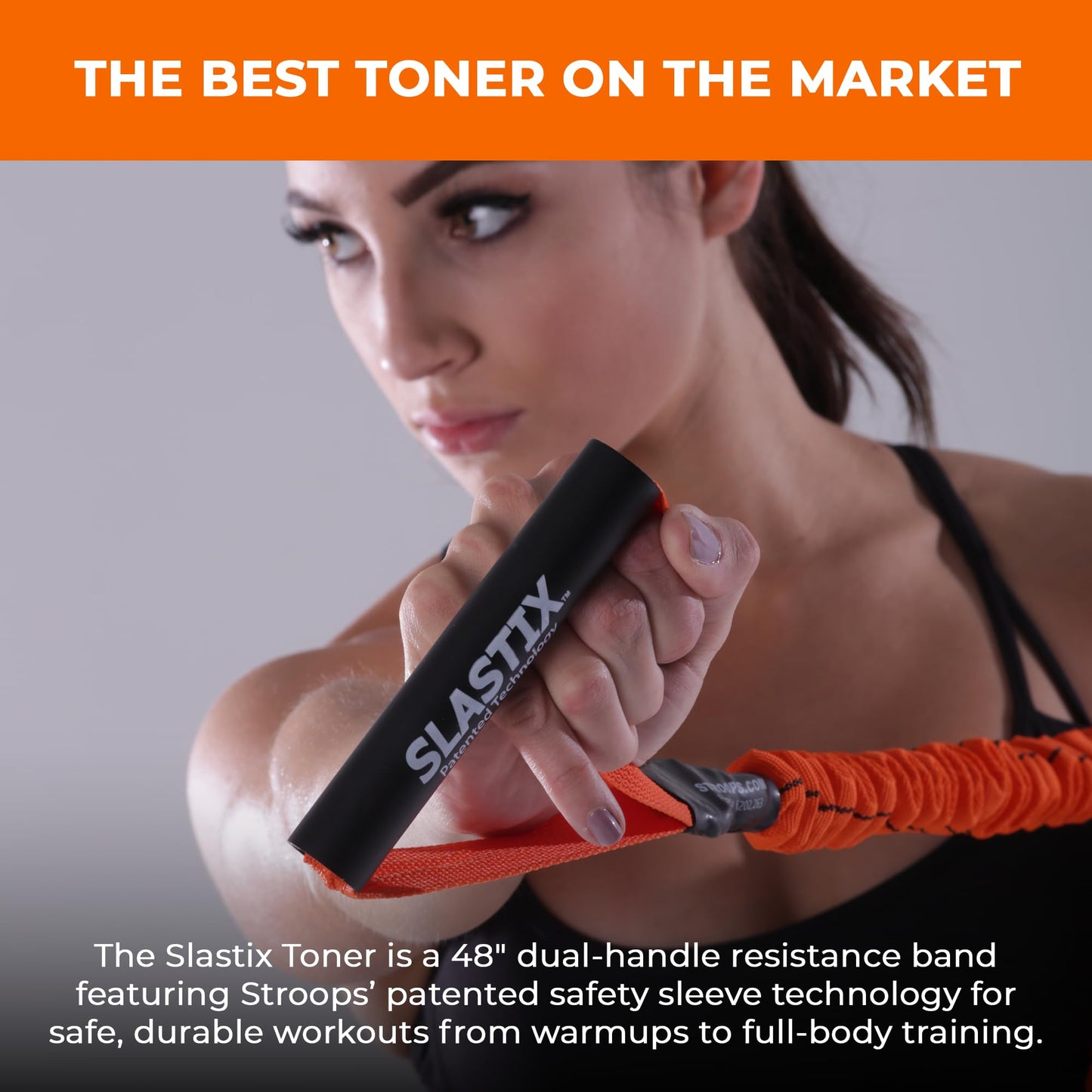 Stroops Slastix Toner Resistance Bands with Handles | Safe Sleeve Exercise Bands for Strength Training, Full Body Workouts, and Home Gym Fitness