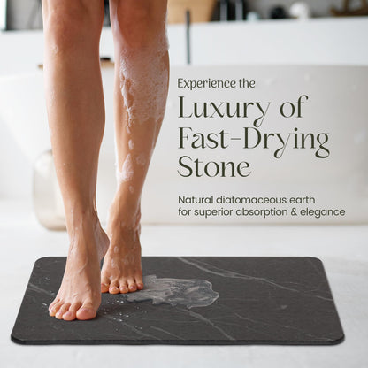 Quick Dry Shower Stone Bath Mat, Super Absorbent & Non-Slip 24 x 16 Inch Diatomaceous Earth Mat, Durable & Easy to Clean Diatomite Bath Mat for Bathroom Floor/Kitchen (River Silt)