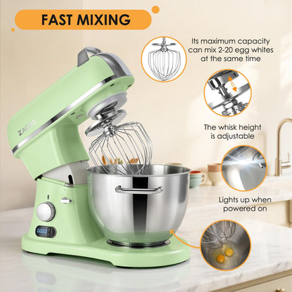 8.4QT Commercial Stand Mixer 800W with Aluminum Die Casting Meets the Standard of NSF/ANSI 8-2023, Mixers Kitchen Electric Stand Mixer with Stainless Steel 8L Bowl, Dough Hook, Whisk and Beater