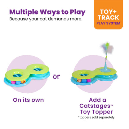 Catstages Tower of Tracks Cat Toy – 3-Level Track Tower with 6 Balls, Interactive Cat Toy for Indoor Enrichment