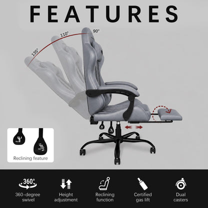 Ergonomic Gaming Chair, RGB LED Lights Computer Chairs with Retractable Footrest, 400 lbs Lumbar Support Linked Armrests Gamer Chair High Back Heavy Duty Video Game Chairs (Black Red)