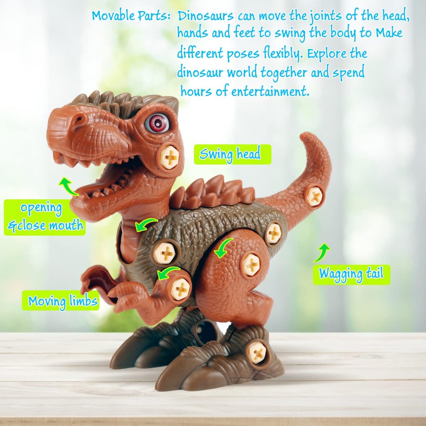 Dinosaur STEM Toys for Kids 3-5, Take Apart Dinosaur Toys with Electric Drill, Educational Building Toy & Construction Set, DIY Christmas Birthday Gifts for 3 4 5 6 7 8 Years Old Boys and Girls
