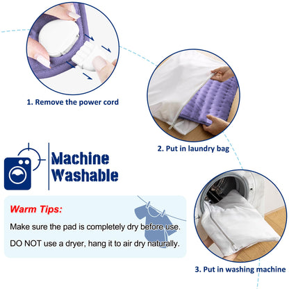 Electric Heating pad with 6 Heat Settings, Auto Shut Off, Dry Electric Heating for Back Neck Knee Arms Legs Shoulder Heat Pads for Christmas Birthday Father Mother's Day (24"X12", Gray Green)