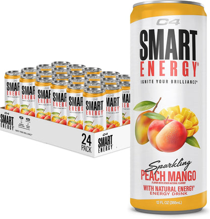C4 Smart Energy Drinks Variety Pack, Sugar Free Performance Fuel & Nootropic Brain Booster, Coffee Substitute or Alternative, 4 Flavor Berry Breeze Variety (Pack of 24)