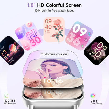 Smart Watch for Women Android & iPhone, Alexa Built-in, IP68 Waterproof Activity Fitness Tracker with Bluetooth Call (Answer/Make), 1.8" Smartwatch with Heart Rate/SpO2/Sleep Monitor, 100+ Sports Mode | Pink