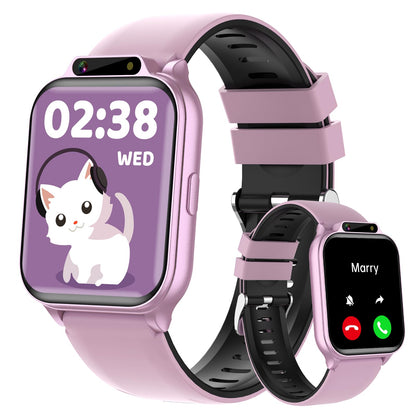 Smart Watch for Kids, 1.85" Fitness Tracker with Heart Rate, Sleep Monitor, IP68 Waterproof Smartwatches with Video Music, Pedometer, Game, NO APP/Phone, Gift for Boys Girls. (Classic, Black)