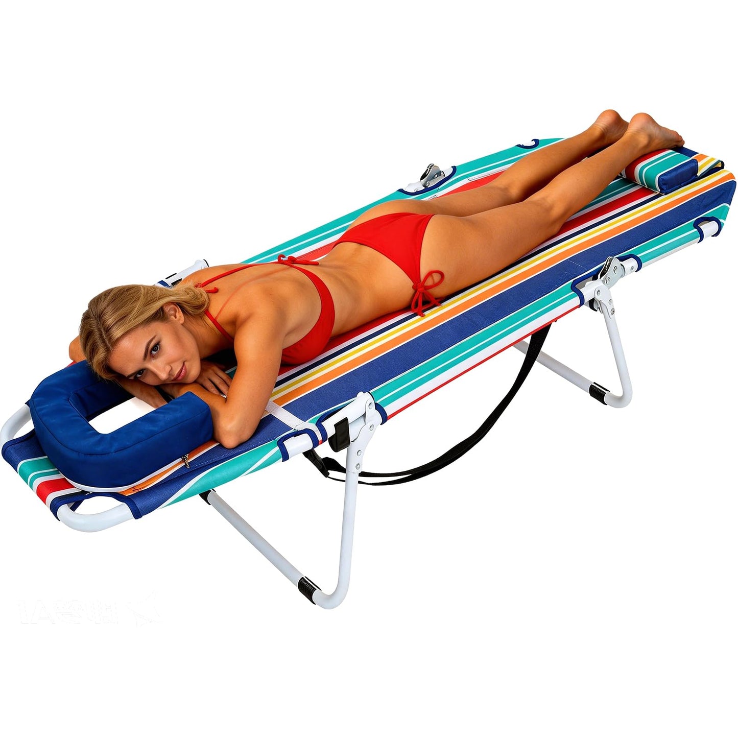 MOPHOTO Folding Lounge Chair 5-Position, Folding Cot, Portable Outdoor Chaise Lounge Chair for Sun Tanning, Perfect for Pool Beach Patio Sunbathing