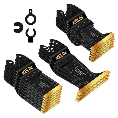 KELIN 6PCS Oscillating Multi Tool Hook Knife Blades, Multitool Saw Blades for Soft Materials Like Roofing Shingles, Carpet, Cardboard & PVC Flooring, Universal Interface
