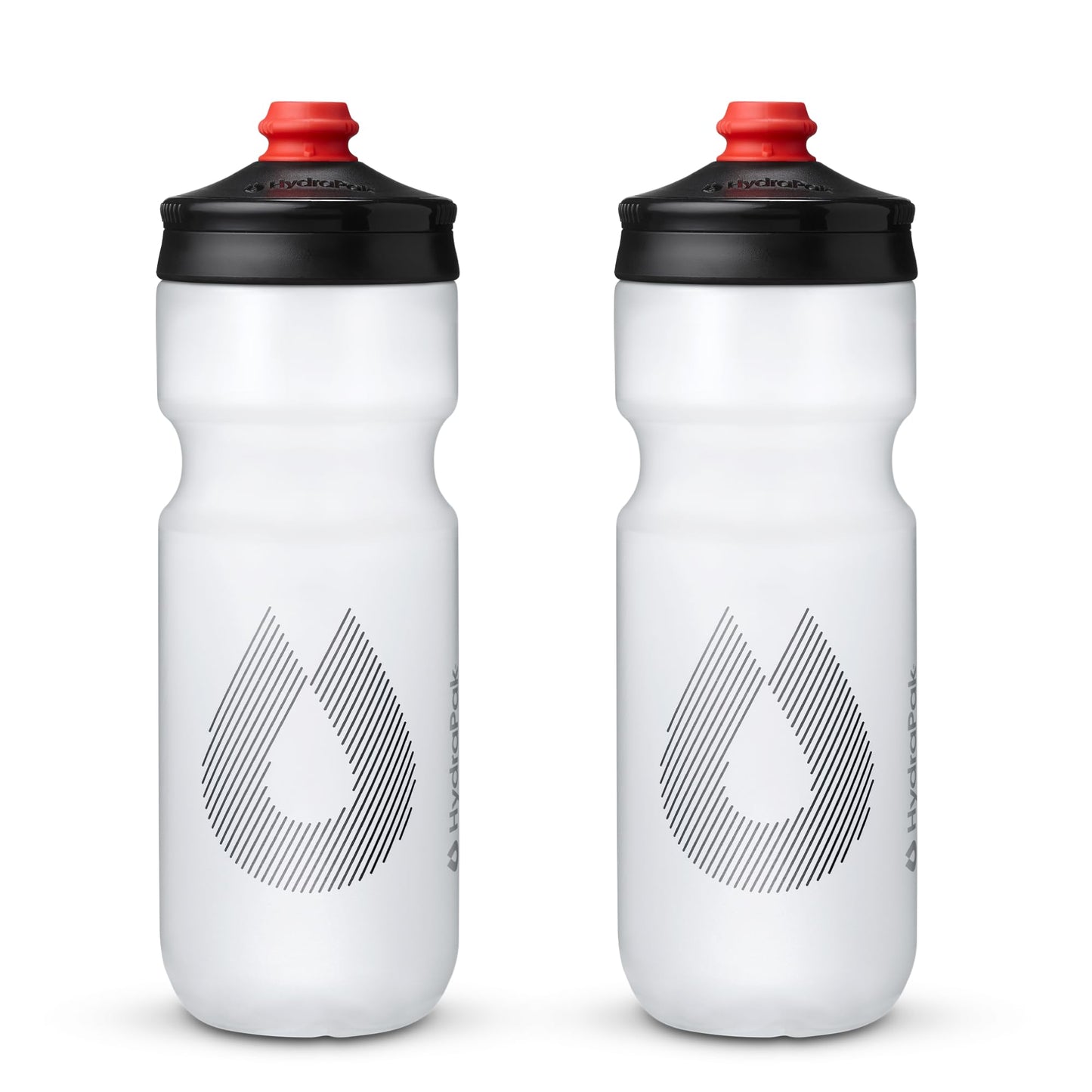 HydraPak Breakaway Surge Lightweight Bike Water Bottle 2-Pack (20oz, 25oz, 30oz) - High Flow, Cycling & Sports Squeeze Bottle