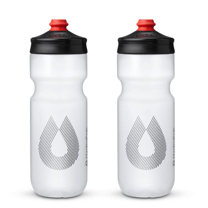 HydraPak Breakaway Surge Lightweight Bike Water Bottle 2-Pack (20oz, 25oz, 30oz) - High Flow, Cycling & Sports Squeeze Bottle