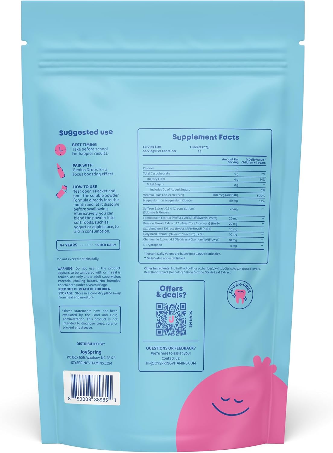 JoySpring Saffron Pixie Sticks & LingoLeap B9 Methylated B Vitamin Drops for Kids