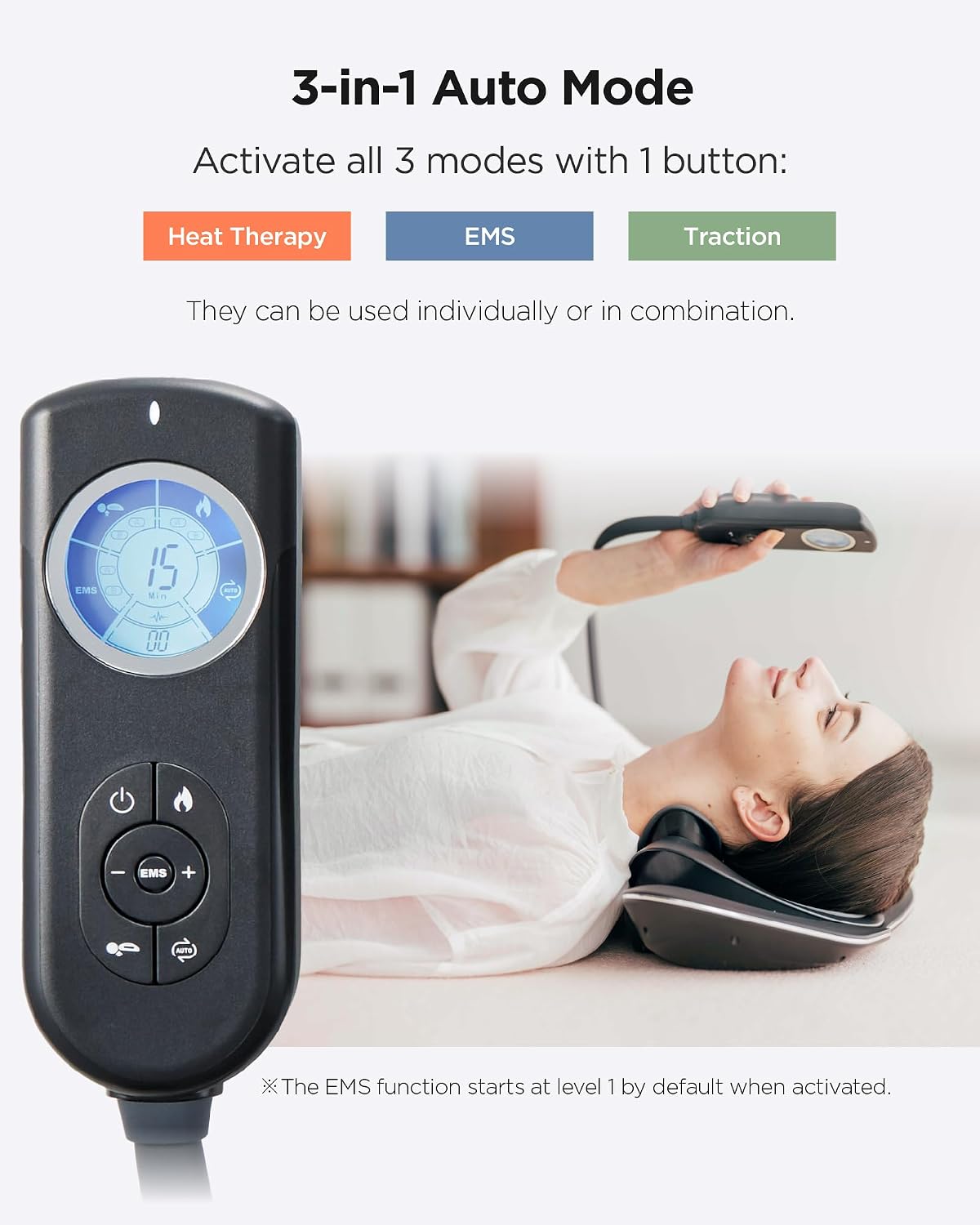 MYTREX Medi Neck Multi-Functional Cervical Traction Device, Electric Stretcher with Dynamic Stretching, 3 Modes Electrotherapy & Hyperthermia to Relieve Cervical Pain, Easy to Use
