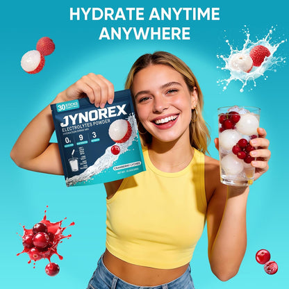 Electrolytes Powder Packets Sugar Free, 30 Sticks High Sodium Hydration Packets, Electrolyte Drink Mix with Lemon Lime Watermelon Peach Berry Kiwi Tropical Punch Lychee Cranberry, 10.5OZ
