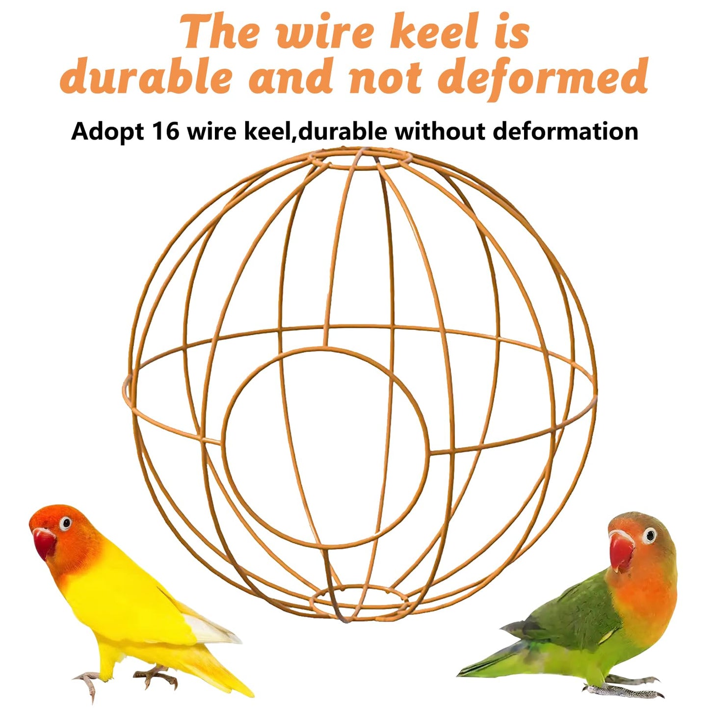 BNOSDM Rattan Bird Nest Parrot Nesting House Parakeet Nesting Soft Lovebird Warm Bed Sleeping for Parrots Bird Cage Accessories for Cockatiels Budgerigars Finches Canaries (Single-Hole Style)