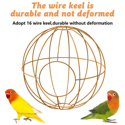 BNOSDM Rattan Bird Nest Parrot Nesting House Parakeet Nesting Soft Lovebird Warm Bed Sleeping for Parrots Bird Cage Accessories for Cockatiels Budgerigars Finches Canaries (Single-Hole Style)