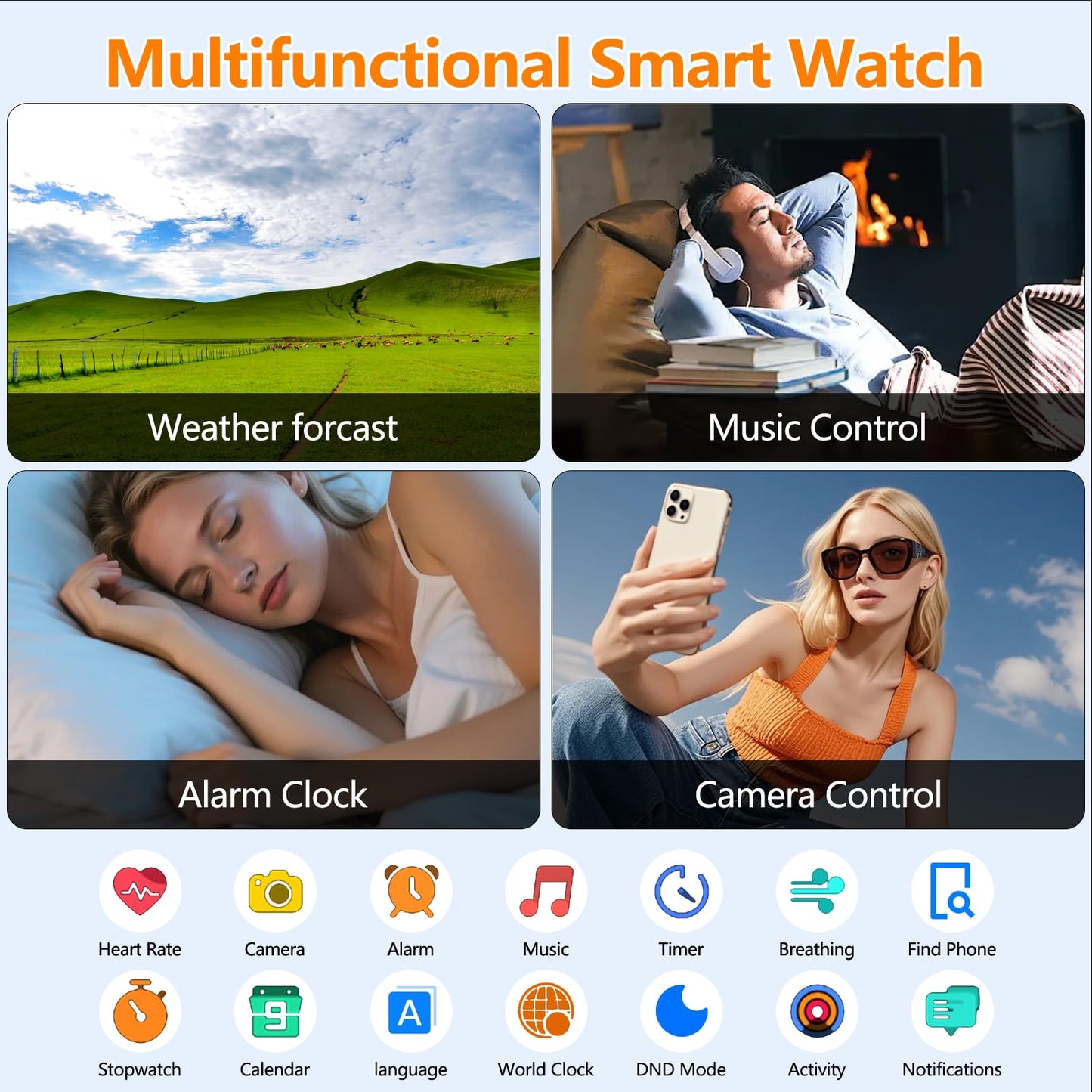 Smart Watch for Women Men, GPS Smartwatches with Heart Rate/SpO2/Sleep/Stress Monitor, 100+ Sports Fitness Watches, IP68 Waterproof Activity Tracker for Android/ iOS Phone (Silver, 1.96"_GPS+Map)