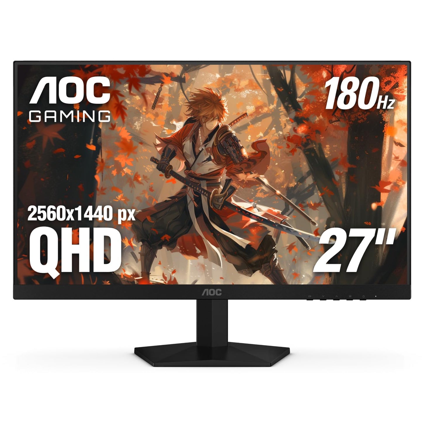 AOC 27 Inch QHD Gaming Monitor 240Hz 0.3ms, Overclock 260Hz, IPS, 2560x1440, G-Sync Compatible, HDR Ready, DisplayPort 1.4 HDMI 2.0, VESA Mount, 3-Year Zero-Bright-Dot, Q27G41ZE