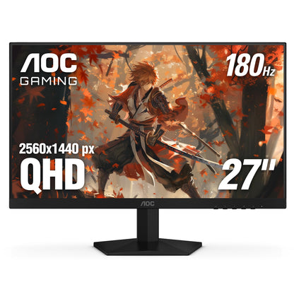 AOC 27 Inch QHD Gaming Monitor 240Hz 0.3ms, Overclock 260Hz, IPS, 2560x1440, G-Sync Compatible, HDR Ready, DisplayPort 1.4 HDMI 2.0, VESA Mount, 3-Year Zero-Bright-Dot, Q27G41ZE