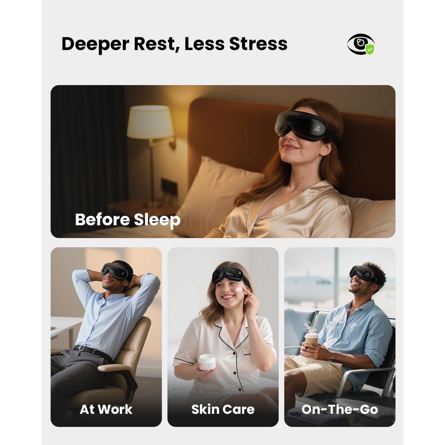 BOB AND BRAD Eye Massager with Heat FSA Eligible HSA, Birthday Gifts for Women Men Mom EyeOasis 2 Heated Eye Mask for Migraines with Music, Smart Migraine Massager for Dry Eyes Relief & Improve Sleep