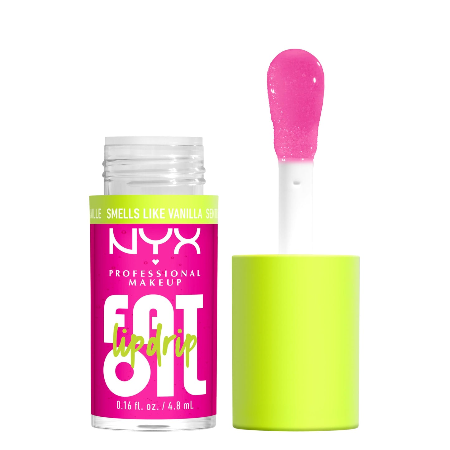 NYX PROFESSIONAL MAKEUP Fat Oil Lip Drip, Moisturizing Lip Oil Gloss, Vegan Tinted Formula, Up to 12 HR Hydration - Supermodel (Shimmering Magenta)