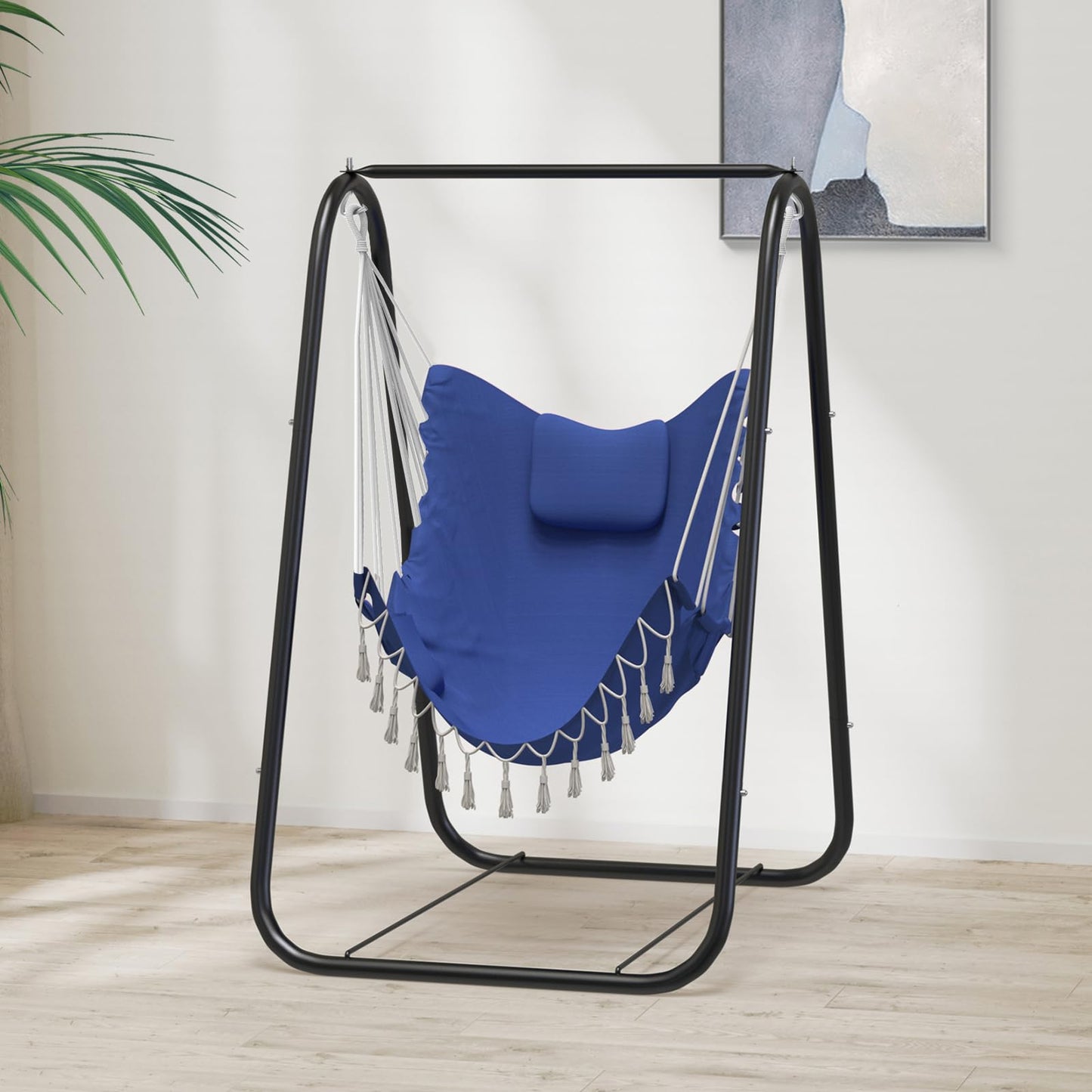 G TALECO GEAR Hammock Chair with Stand,Heavy-Duty and Rustproof Hanging Chair with Stand,Hammock Swing Chair Stand,for Indoor Outdoor Patio Yard Garden Porch (Grey)