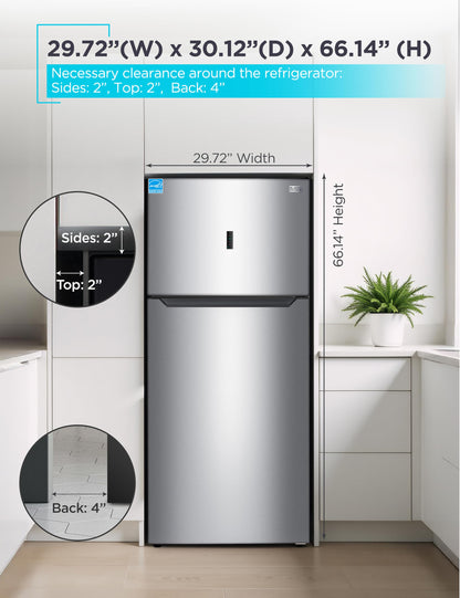 BLACK+DECKER 16.4 Cu. Ft. Top Mount Refrigerator with Freezer, 2 Door Refrigerator with Top Freezer and Separate Temperature Controls, Auto Defrost, BR1640KW, White
