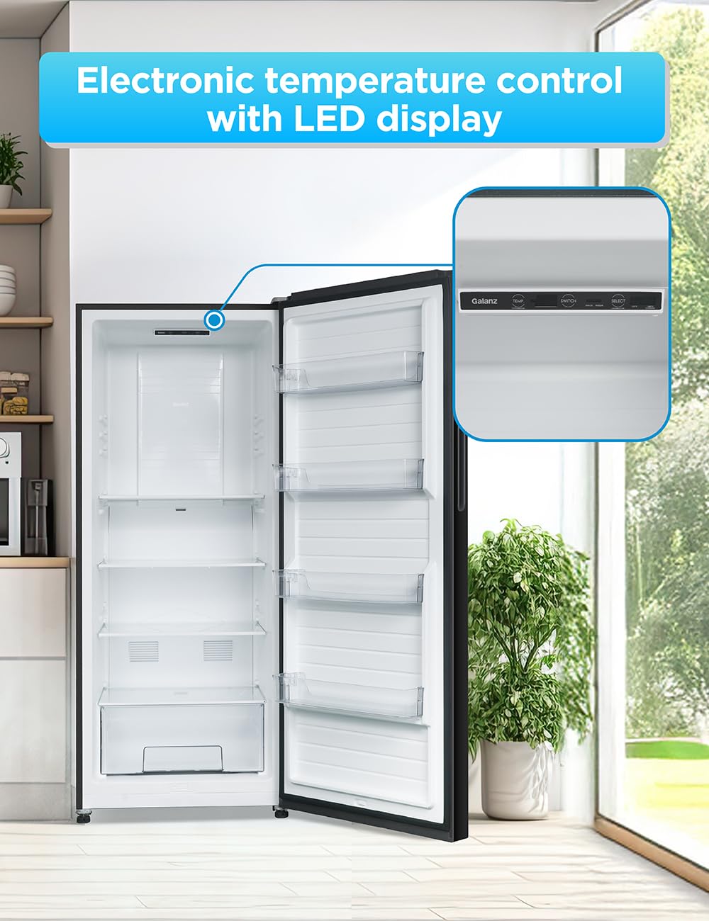 Commercial Cool 20 Cu. Ft. Top Mount Refrigerator with Freezer, 2-Door Refrigerator with Top Freezer and Adjustable Temperature Control, Ice Maker Ready, Energy Star Certified, Stainless Look