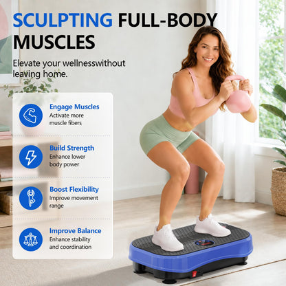 Vibration Plate Exercise Machine for Lymphatic Drainage, Full Body Shake Platform Board for Home Fitness, Fat Burning, 5 Program Modes and 99 Speed Levels