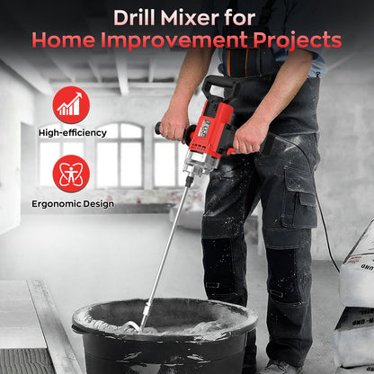 IMAYCC Handheld Cement Mixer, Portable Concrete Mixer,110V 6 Speed Mixing Drill, 2100W Drill Mixer for mud,Motar,Paint, Grout, Plaster,Thinset etc.