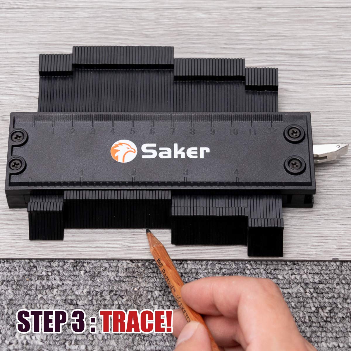 Saker Contour Gauge (10Inch) Profile Tool with Adjustable Lock,Gifts for Men Women Father Dad Boyfriend Husband-Precisely Copy Irregular Shape Duplicator-Cool Gadgets for Woodworking Tool Tracing