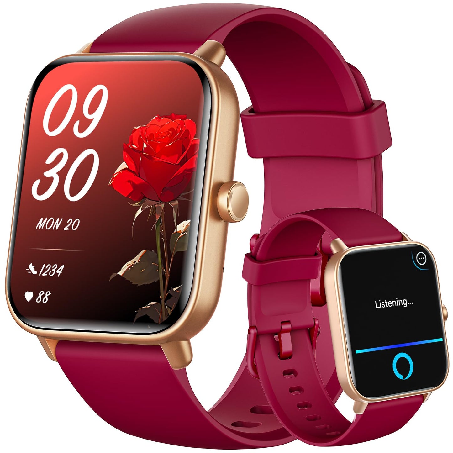 Smart Watch for Women Android & iPhone, Alexa Built-in, IP68 Waterproof Activity Fitness Tracker with Bluetooth Call (Answer/Make), 1.8" Smartwatch with Heart Rate/SpO2/Sleep Monitor, 100+ Sports Mode | Pink
