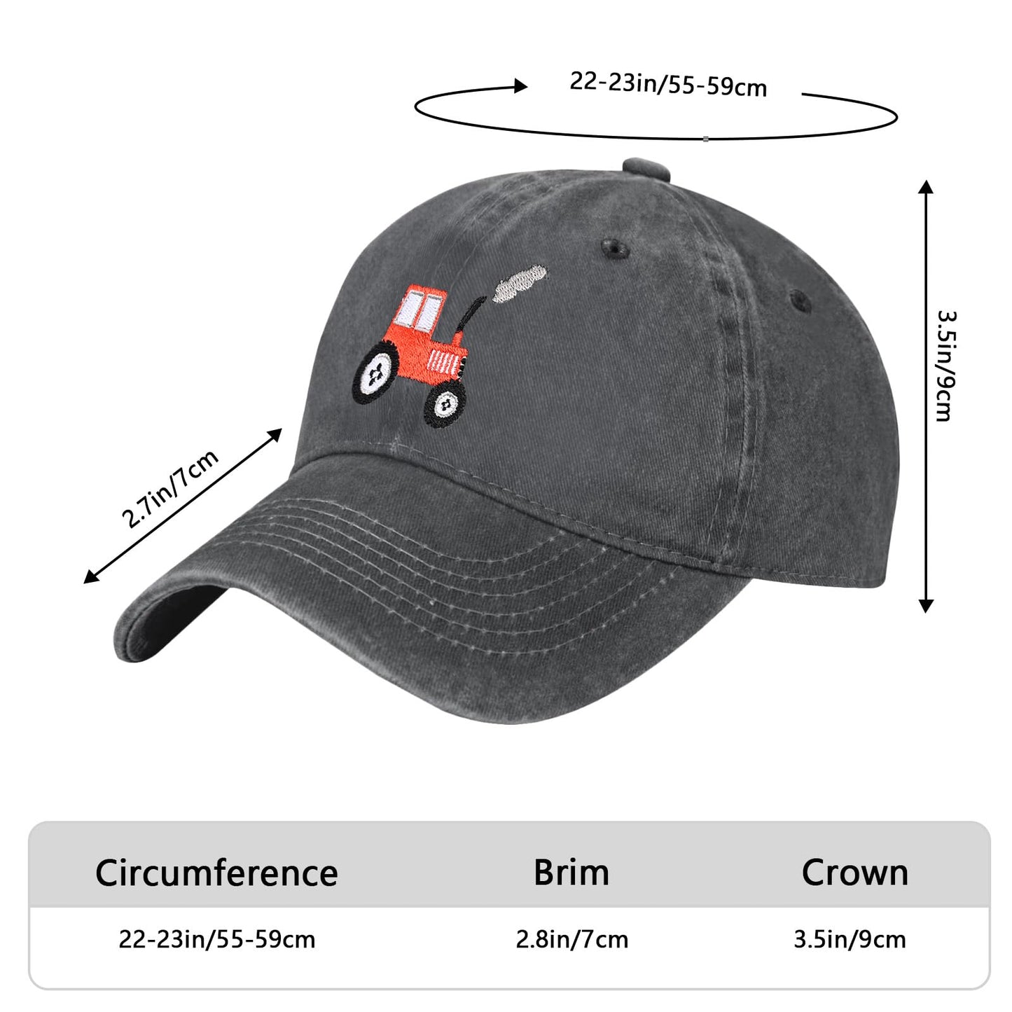 Embroidered Baseball Cap Adjustable Vintage Washed Distressed Denim Baseball Hat for Women Men
