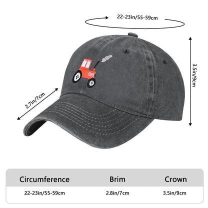 Embroidered Baseball Cap Adjustable Vintage Washed Distressed Denim Baseball Hat for Women Men