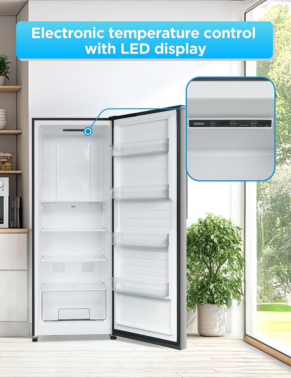 Commercial Cool 20 Cu. Ft. Top Mount Refrigerator with Freezer, 2-Door Refrigerator with Top Freezer and Adjustable Temperature Control, Ice Maker Ready, Energy Star Certified, Stainless Look