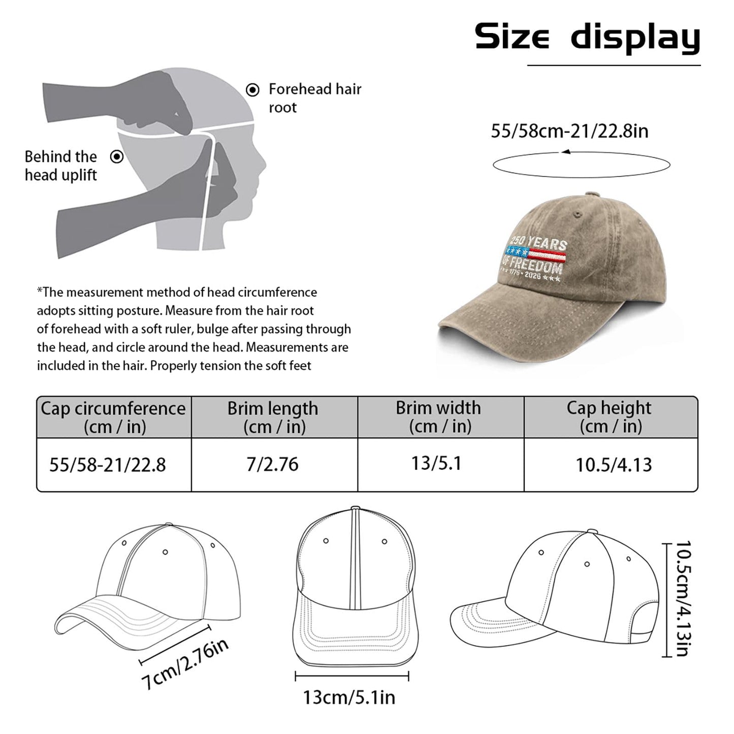 Funny Hat America Hats for Men Gifts for Dad Baseball Cap