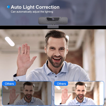 ToLuLu Streaming Webcam 2K 50FPS Web Cam, LED RGB Webcam with Microphone and Light, Autofocus Computer Camera with Cover and Tripod, Plug-Play USB Web cam for PC Desktop/MacBook Gaming Video Calling