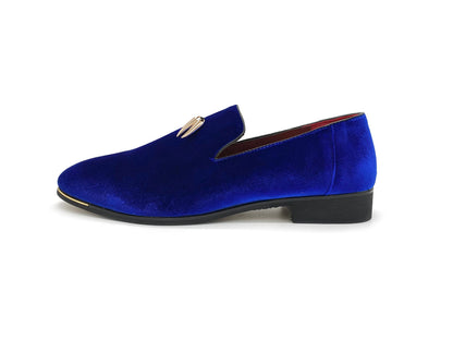 MHB Men's Multiple Colors Velvet Loafer Slip-on Tuxedo Dress Shoes Glitter Suede Smoking Slipper
