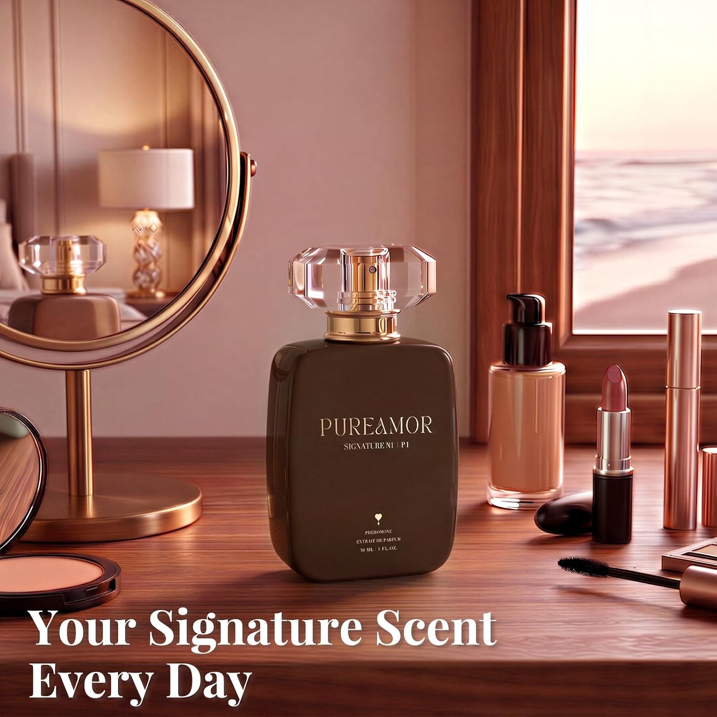 Pheromone Perfume for Women, Amber Noir Extrait de Parfum - Long Lasting Vanilla Amber Scent, 30% High Concentration, Full Size Fragrance Spray, 1.0 oz / 30 ml