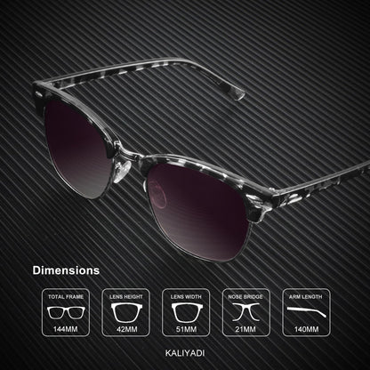 KALIYADI Polarized Sunglasses for Men and Women Semi-Rimless Frame Driving Sun glasses UV Blocking